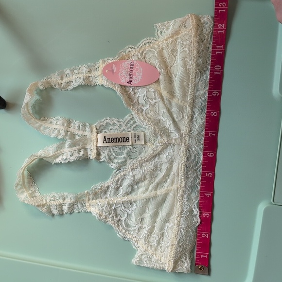 Anemone Cream and Blue Racerback Lace Bralette Set NWT - Picture 11 of 12